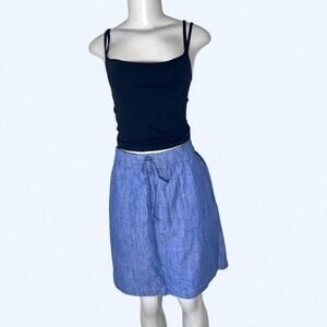linen cotton skirt min skirt normcore clean girl spring summer prairie jean L